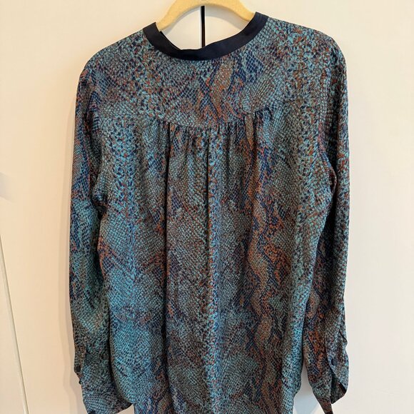 Rebecca Taylor Python Print Silk Button Down Top 8 - Picture 3 of 4